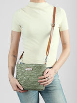 Cross Body Tas Milos Stro Les tropeziennes Groen milos TZ04-vue-porte