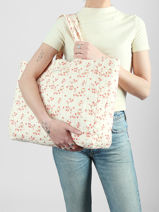 Sac Port� �paule Floral Coton Bindi atelier Beige floral MS-vue-porte