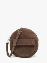 Sac Bandouli�re Dorine Cuir Daim Nathan baume Marron nathan 32PS