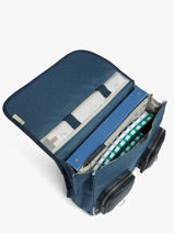 Boekentas 2 Compartimenten Cameleon Blauw vintage color - VIC-CA35-vue-porte