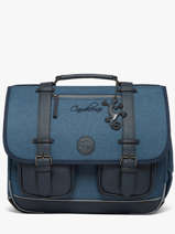 Cartable 3 Compartiments Cameleon Bleu vintage color VIC-CA41