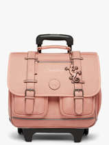 Boekentas Op Wieltjes 2 Compartimenten Cameleon Roze vintage color CR38