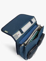 Boekentas Op Wieltjes 2 Compartimenten Cameleon Blauw vintage color CR38-vue-porte