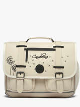 Cartable 2 Compartiments Cameleon Beige vintage north CA38