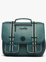 Boekentas 3 Compartimenten Cameleon Blauw vintage north CA41