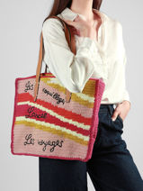 Schoudertas Lancel Plage Crochet Lancel Veelkleurig summer capsule A14005-vue-porte