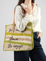 Schoudertas Lancel Plage Crochet Lancel Groen summer capsule A14005-vue-porte