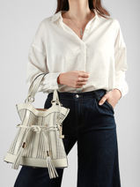 Sac Seau M Premier Flirt Cuir Ajour� Lancel Blanc premier flirt A14010-vue-porte