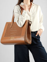 Schoudertas Jour Ajour� Leder Lancel Bruin jour A14011-vue-porte