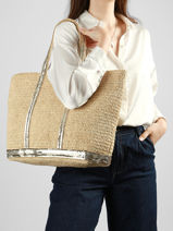 Schoudertas Cabas Raphia Raphia Vanessa bruno Beige cabas raphia 64V40315-vue-porte
