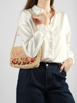 Cross Body Tas Moon Raphia Vanessa bruno Beige moon raphia NZ874-vue-porte