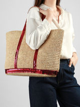 Sac Port� �paule Cabas Raphia Raphia Vanessa bruno Beige cabas raphia 64V40315-vue-porte
