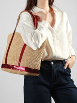 Handtas Cabas Raphia Raphia Vanessa bruno Beige cabas raphia 64V40380-vue-porte