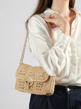 Crossbody Tas Moyen Moon Raffia Vanessa bruno Beige moon raphia 91V40533-vue-porte