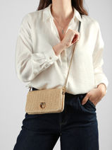 Sac Bandouli�re Love Bag Soft Raphia Pinko Beige love bag soft 6023A391-vue-porte