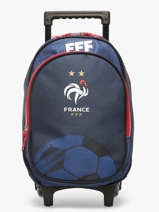 Sac A Dos � Roulettes 2 Compartiments Federat. france football Bleu fff 23CX204R