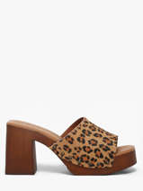 Slippers Met Hak Uit Leder Semerdjian Beige accessoires LAILA