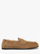 Mocassins Helios Uit Leder Pavement Beige women 1