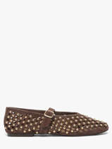 Ballerinas Met Riempjes Uit Leder Inuovo Bruin women NK003KDR