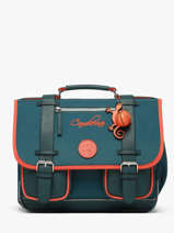 Boekentas Voor Kinderen 2 Compartimenten Cameleon Blauw vintage urban CA35
