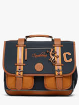 Cartable 2 Compartiments Cameleon Bleu vintage urban CA38