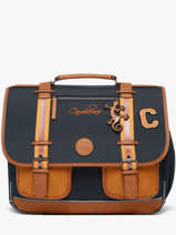 Cartable 3 Compartiments Cameleon Bleu vintage urban CA41