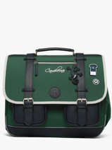 Cartable 3 Compartiments Cameleon Vert vintage urban CA41