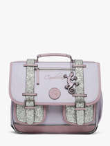 Boekentas Kinderen 2 Compartimenten Cameleon Violet vintage fantasy CA35