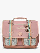 Boekentas Voor Kinderen 2 Compartimenten Vintage Fantasy Cameleon Roze vintage fantasy CA38