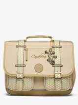 Boekentas Voor Kinderen 2 Compartimenten Cameleon Beige vintage fantasy CA38
