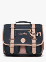 Boekentas Voor Kinderen 2 Compartimenten Cameleon Blauw vintage fantasy CA38