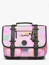 Boekentas Voor Kinderen 2 Compartimenten Cameleon Roze vintage fantasy CA38