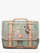 Boekentas Voor Kinderen 2 Compartimenten Cameleon Roze vintage fantasy CA38