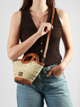 Handtas Estival Le voyage en panier Beige estival PM927-vue-porte
