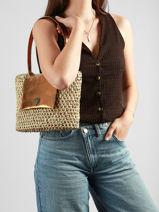 Schoudertas Estival Le voyage en panier Beige estival PM946-vue-porte