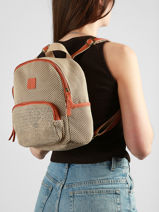 Sac � Dos Le voyage en panier Beige resille PM957-vue-porte