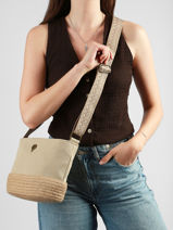 Cross Body Tas City Katoen Le voyage en panier Beige city PM962-vue-porte