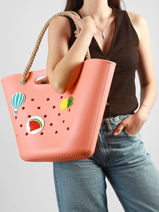 Sac Port� �paule Tutti Frutti Le voyage en panier Rose tutti frutti PM986-vue-porte