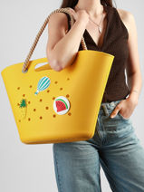 Sac Port� �paule Tutti Frutti Le voyage en panier Jaune tutti frutti PM986-vue-porte