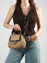 Sac Port� Main St Tropez Paille Miniprix Marron st tropez C1071-vue-porte