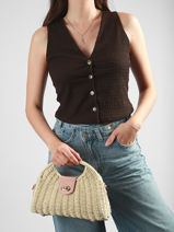 Sac � Main St Tropez Paille Miniprix Beige st tropez C1067-vue-porte