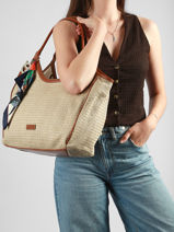 Sac Port� �paule St Tropez David jones Beige st tropez CM8240-vue-porte