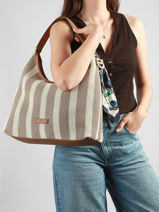 Sac Port� �paule Calvi David jones Beige calvi CM8410-vue-porte