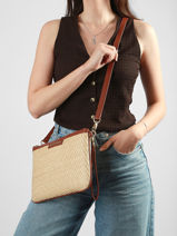 Sac Bandouli�re Demetra Paille Valentino Beige demetra VBS9R917-vue-porte