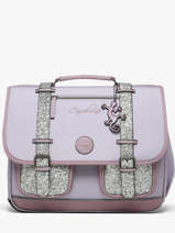 Cartable Enfant 3 Compartiments Cameleon Violet vintage fantasy CA41