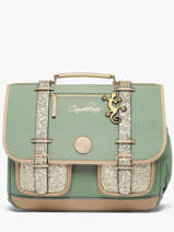 Cartable Enfant 3 Compartiments Vintage Fantasy Cameleon Vert vintage fantasy CA41