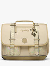 Boekentas Kinderen 3 Compartimenten Cameleon Beige vintage fantasy CA41