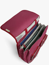 Cartable � Roulettes 3 Compartiments Cameleon Violet vintage fantasy CR41-vue-porte