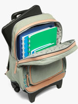 Sac A Dos � Roulettes 2 Compartiments Vintage Fantasy Cameleon Vert vintage fantasy SR40-vue-porte