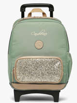 Rugzak Op Wieltjes 2 Compartimenten Cameleon Groen vintage fantasy SR40